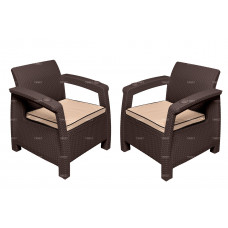 Комплект кресел TWEET Double Seat, цвет: коричневый