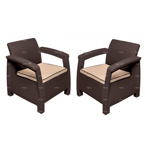 Комплект кресел TWEET Double Seat, цвет: коричневый