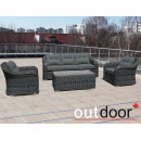Комплект мебели из ротанга OUTDOOR Касабланка (3-местный диван, 2 кресла, стол), ш/п, графит Комплект мебели из ротанга OUTDOOR Касабланка (3-местный диван, 2 кресла, стол), ш/п, графит