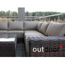 Комплект мебели из ротанга OUTDOOR Санторини (угловой диван, стол), широкое плетение, коричневый Комплект мебели из ротанга OUTDOOR Санторини (угловой диван, стол), широкое плетение, коричневый