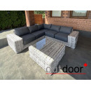 Комплект мебели из ротанга OUTDOOR Санторини (угловой диван, стол), широкое плетение, светлый микс Комплект мебели из ротанга OUTDOOR Санторини (угловой диван, стол), широкое плетение, светлый микс