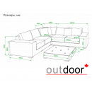 Комплект мебели из ротанга OUTDOOR Санторини (угловой диван, стол), широкое плетение, светлый микс Комплект мебели из ротанга OUTDOOR Санторини (угловой диван, стол), широкое плетение, светлый микс