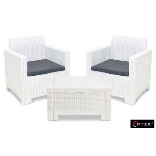 Комплект мебели NEBRASKA TERRACE Set (стол, 2 кресла), цвет белый