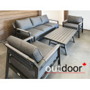 Комплект мебели OUTDOOR Торонто (3-местный диван, 2 кресла, стол), графит Комплект мебели OUTDOOR Торонто (3-местный диван, 2 кресла, стол), графит